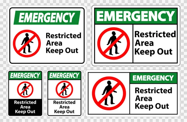 Emergency Restricted Area Keep Out Symbool Sign Isoleer Transparante Achtergrond — Stockvector