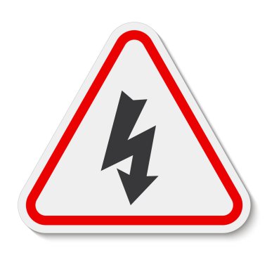 Tehlike Yüksek Voltaj Sembolü Beyaz Arkaplanda İzole EPS.10 Vektör Resimleri 