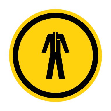 Sembol Koruyucu Giysi İzolasyonu Beyaz Arkaplanda, Vektör İllüstrasyon EPS.10 