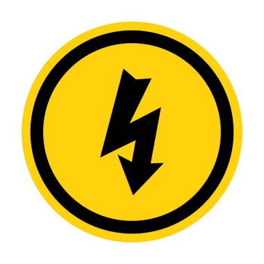 Tehlike Yüksek Voltaj Sembolü Beyaz Arkaplanda İzole EPS.10 Vektör Resimleri 