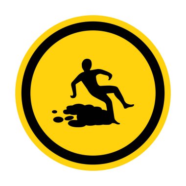 Beyaz Arkaplanda Kaygan Yüzey Sembolü İzolasyonu, Vektör Resimleme EPS.10 