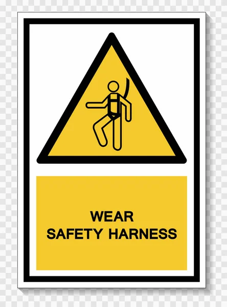 Wear Safety Harness Symbol Sign Isolate White Background Vector Illustration — Stock Vector