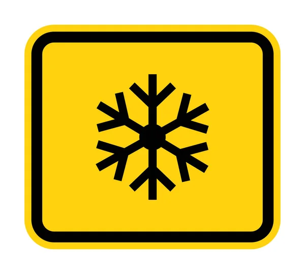 Dreieck Warnschild Mit Schneeflockensymbol Isolieren Auf Weißem Hintergrund Vector Illustration — Stockvektor