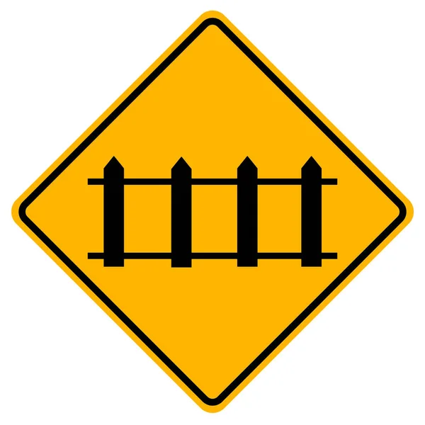带有白色背景自动门的铁路过境警告标志 — 图库矢量图片