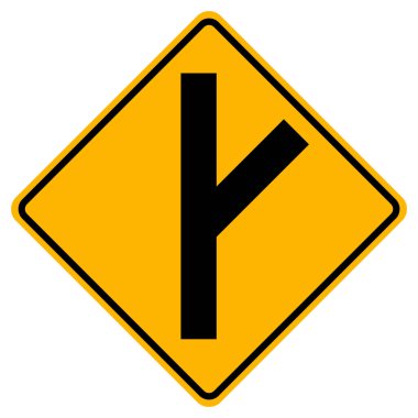 Uyarı işaretleri beyaz arkaplanda Eğri yan yol kavşağı 