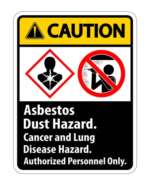 stock vector Caution Safety Label,Asbestos Dust Hazard, Cancer And Lung Disease Hazard Authorized Personnel Only 