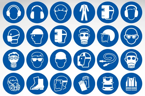 Required Personal Protective Equipment Ppe Symbol Safety Icon — стоковый вектор