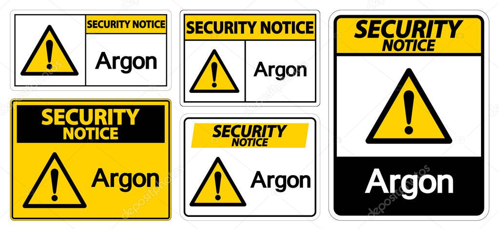Security Notice Argon Symbol Sign Isolate On White Background,Vector Illustration EPS.10 