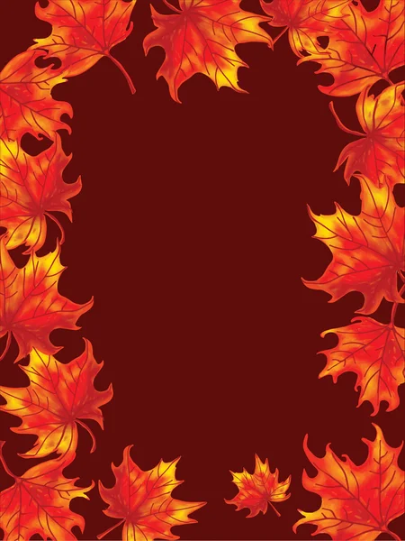 Laranja outono folhas quadro — Fotografia de Stock