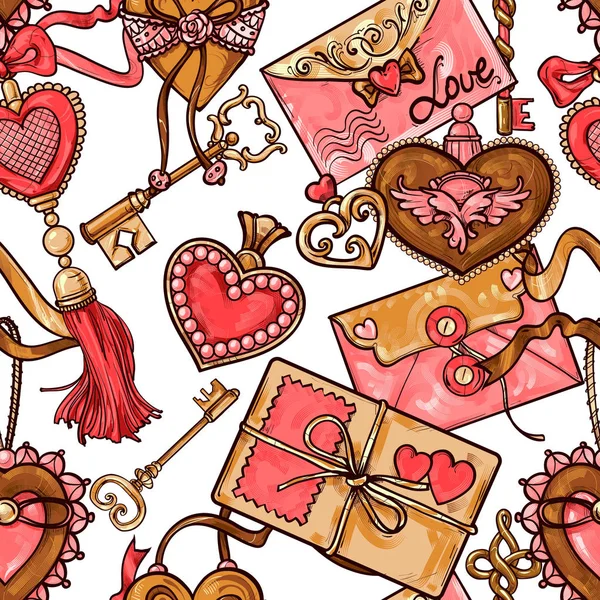 Día de San Valentín patrón vectorial — Archivo Imágenes Vectoriales