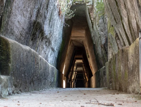 Баколі Неаполь Вересня 2019 Вхід Відомої Печери Куманського Сивіла Жриці Ліцензійні Стокові Фото