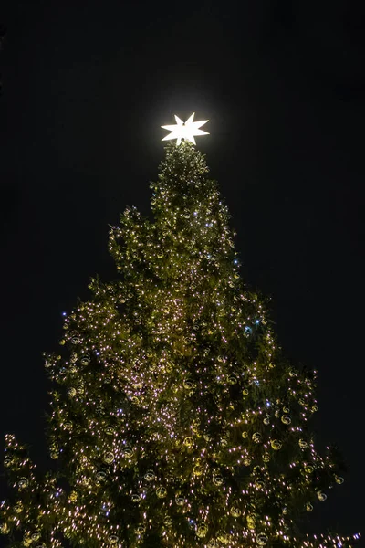 Řím Itálie Prosince2019 Piazza San Pietro Nativity Scéna Reprodukována Dřevem — Stock fotografie