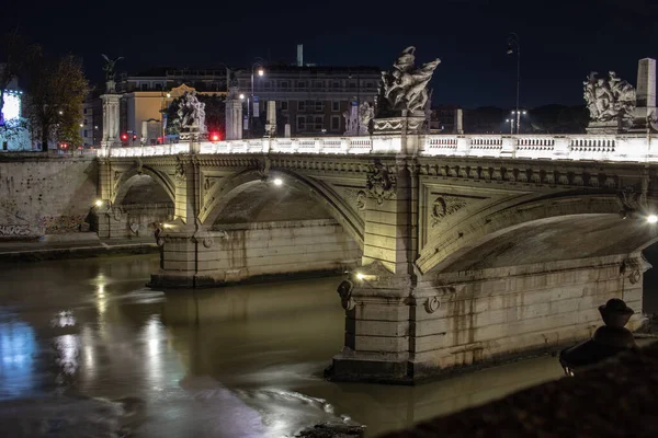 Rzym Włochy Grudnia 2019 Most Aniołów Pobliżu Zamku Świętego Anioła — Zdjęcie stockowe