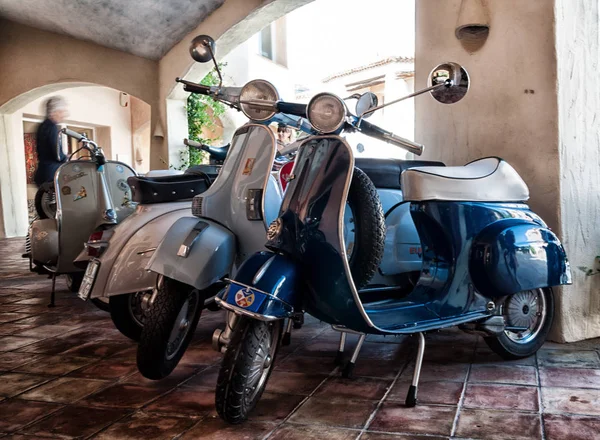 Piaggio Vespa y lambrettavjalá scooter de motor print —  Fotos de Stock