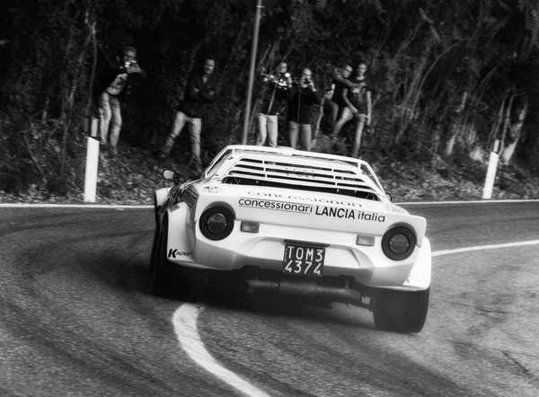 LANCIA STRATOS 1975 vecchio rally di auto da corsa — Foto Stock