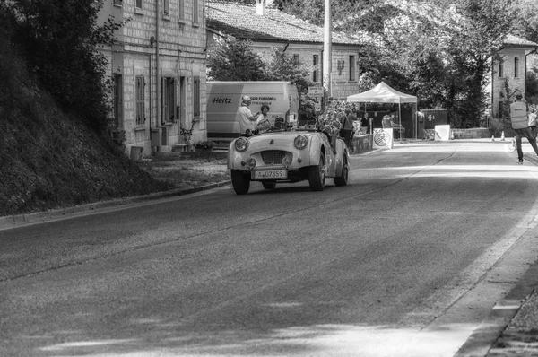 Del Gola Furlo Włochy Maja Triumph Sportowego 1955 Stary Samochód — Zdjęcie stockowe