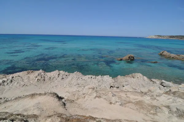 Famous Beach Rena Maiore Sardinia Gallura Com Mar Azul — Fotografia de Stock