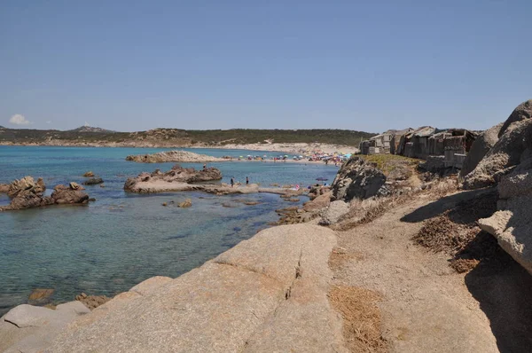 Spiaggia Famosa Rena Maiore Sardegna Gallura Con Mare Blu — Foto Stock