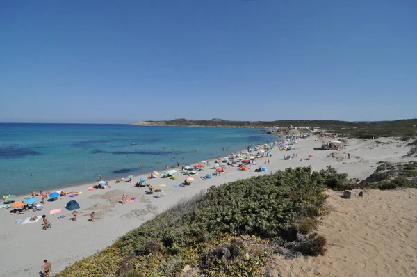 Slavná Pláž Rena Maiore Gallura Sardinie Modrým Mořem — Stock fotografie