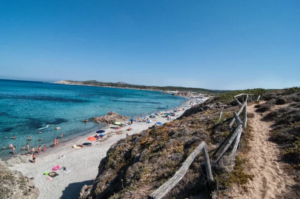 Famme Plage Rena Maiore Sardinie Gallura Avec Mer Bleu — Photo