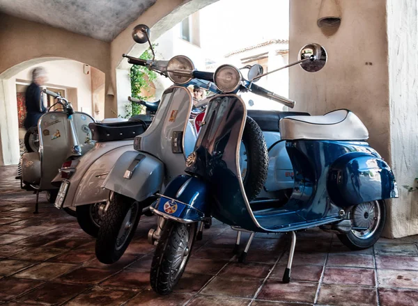 Porto Cervo Italië Juni 2016 Piaggio Vespa Lambrettavintage Sprint Motor — Stockfoto