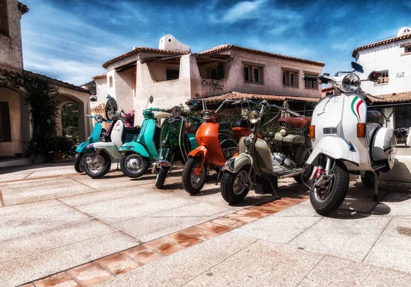 Porto Cervo Italië Juni 2016 Piaggio Vespa Lambrettavintage Sprint Motor — Stockfoto