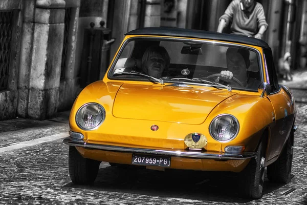 Pesaro Italia Abril 2018 Fiat 850 Spider Viejo Coche Carreras — Foto de Stock