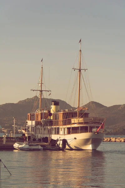 Ольбия Сардиния Августа 2019 Года Alicia Yacht Vintage Yacht Built — стоковое фото