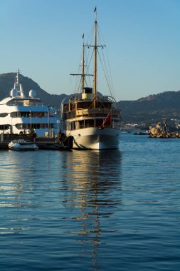 Olbia Sardinia, 19 Ağustos 2019: Alicia Yacht Vintage Yat İnşaatı 1930
