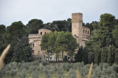 Pesaro Colle SAN BARTOLO, İtalya - 17 Nisan 2020: Villa Imperiale