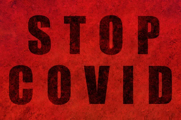 Stop Covid Design Red Textured Background Concept Stop Covid — Stock Photo, Image