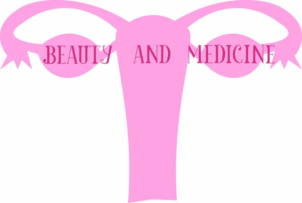 医疗海报 女性生殖系统和文本 美容美发 — 图库矢量图片