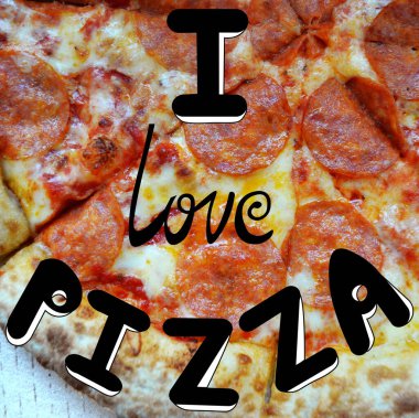 Pizzaya bayılırım. Mektup. Menü, broşür, logo, kartvizit ve reklam için tasarım