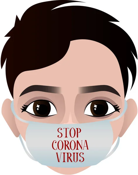 Parem Coronavírus Homem Com Máscara Médica Epidemia Pandemia Cartaz Médico — Vetor de Stock