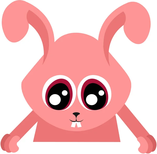 Coniglietto Rosa Occhi Rossi Faccia Dell Animale Progettazione Negozio Animali — Vettoriale Stock
