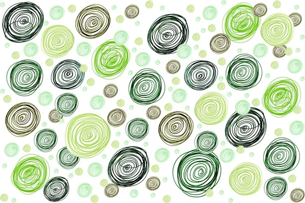 green circles curls chaotically scattered pattern
