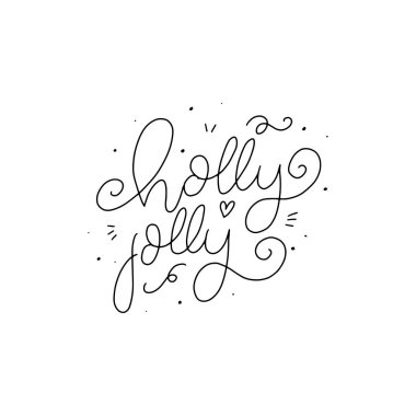 Holly Jolly. Mutlu Noeller, el yapımı kart tasarımı. Mutlu Noeller..