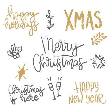 Büyük Mutlu Noeller ve mutlu yıllar 2020 el yazması kart tasarımları. Yılbaşı cümleleri. Mutlu noeller. Mutlu bir yeni yıl. 2020.