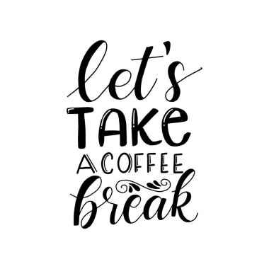 El çizimi kahve harfleri beyaz arka planda izole edilmiş. Tebrik kartı veya tişört baskısı için eğlenceli fırça mürekkebi yazımı, poster tasarımı.