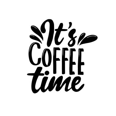 El çizimi kahve harfleri beyaz arka planda izole edilmiş. Tebrik kartı veya tişört baskısı için eğlenceli fırça mürekkebi yazımı, poster tasarımı.