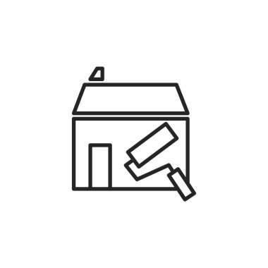 Gayrimenkul. Emlak simgeleri seti. Beyaz arkaplanda vektör simgeleri izole edildi. Satış, Sözleşme, Arama, Ev, Emlak web sitesi gibi emlak ile ilgili simgeler.