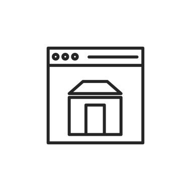 Gayrimenkul. Emlak simgeleri seti. Beyaz arkaplanda vektör simgeleri izole edildi. Satış, Sözleşme, Arama, Ev, Emlak web sitesi gibi emlak ile ilgili simgeler.