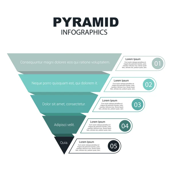 Инфографика Пирамиды Воронка Пирамид Графиками — стоковый вектор