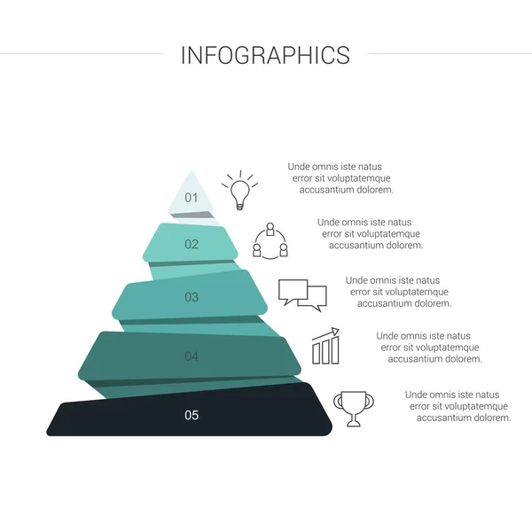 Piramis Infografikák Tölcsér Piramis Diagramok — Stock Vector