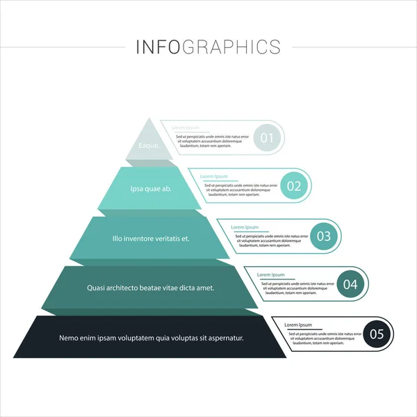 Piramit Bilgi Grafikleri. 5 grafikli Funnel Piramidi