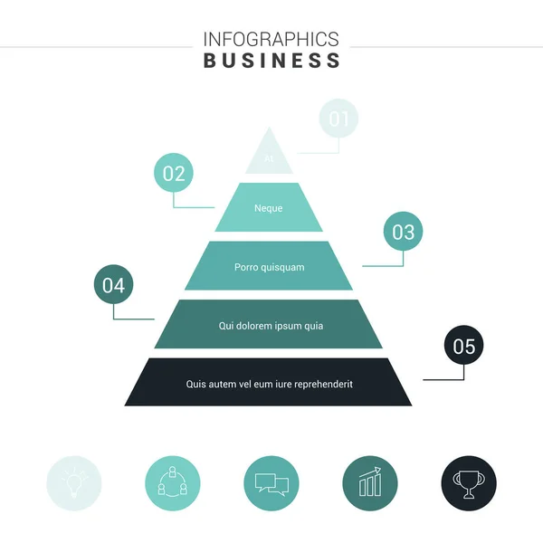 Piramis Infografikák Tölcsér Piramis Diagramok — Stock Vector