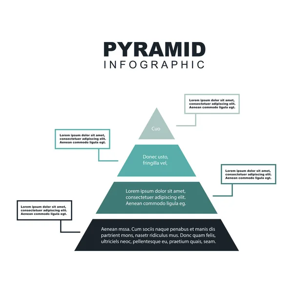 Infográficos Pirâmide Pirâmide Funil Com Gráficos — Vetor de Stock