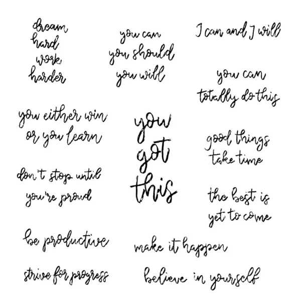 Tiré Main Phrase Lettrage Inspirant Isolé Sur Fond Blanc Inscription — Image vectorielle