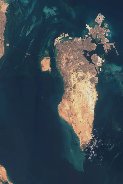 Das Königreich Bahrain ist ein Inselstaat, Satellitenbild. — Stockfoto
