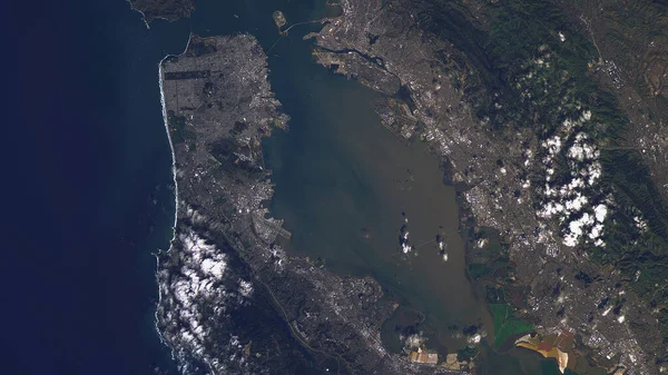 San Francisco costa occidentale dell'America, immagine satellitare della metropoli — Foto Stock